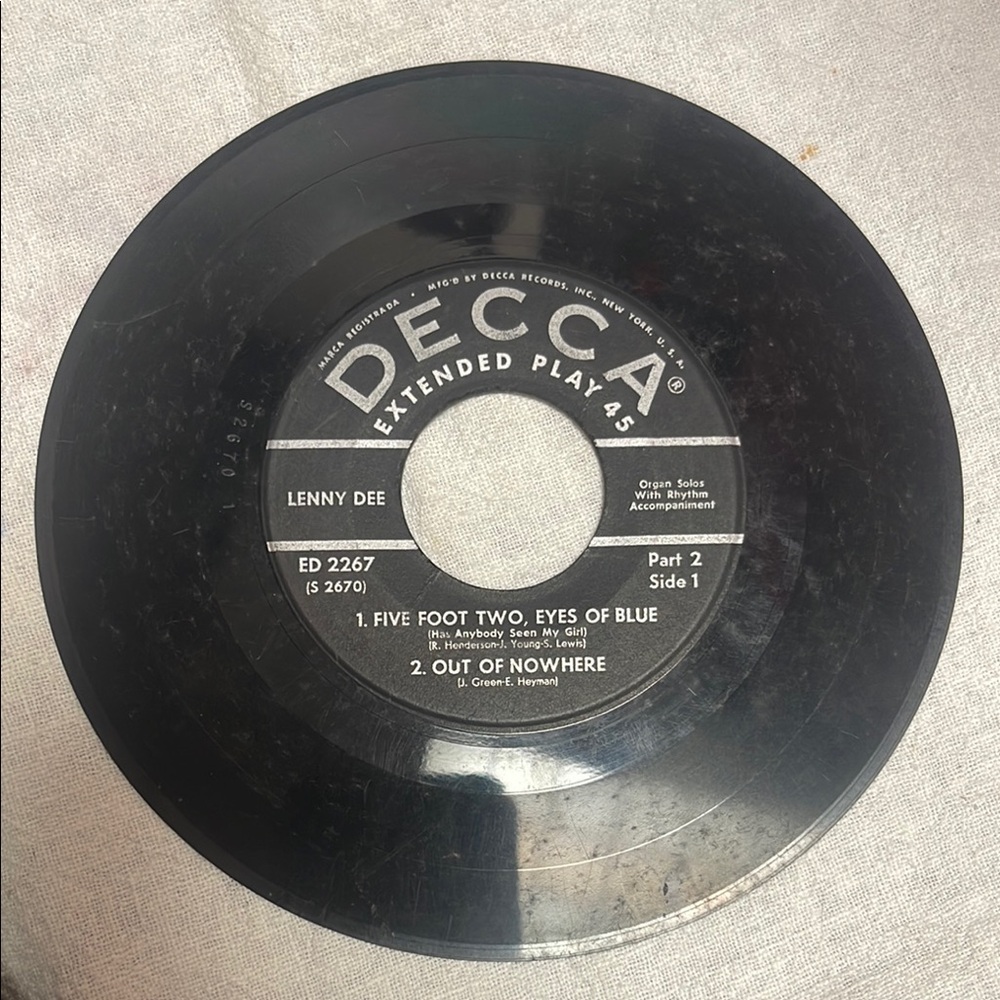 Decca Vinyl Record 45 rpm